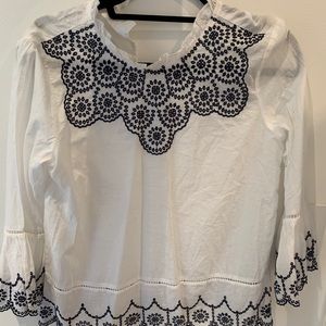 Gap White and Blue Blouse